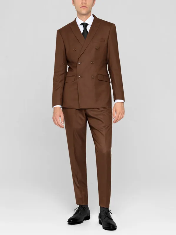 Pinecone Brown Double Breasted Suit sold by Alain Dupetit