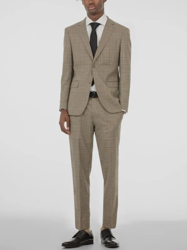 Dusty Brown Plaid Two Button Suit sold by Alain Dupetit