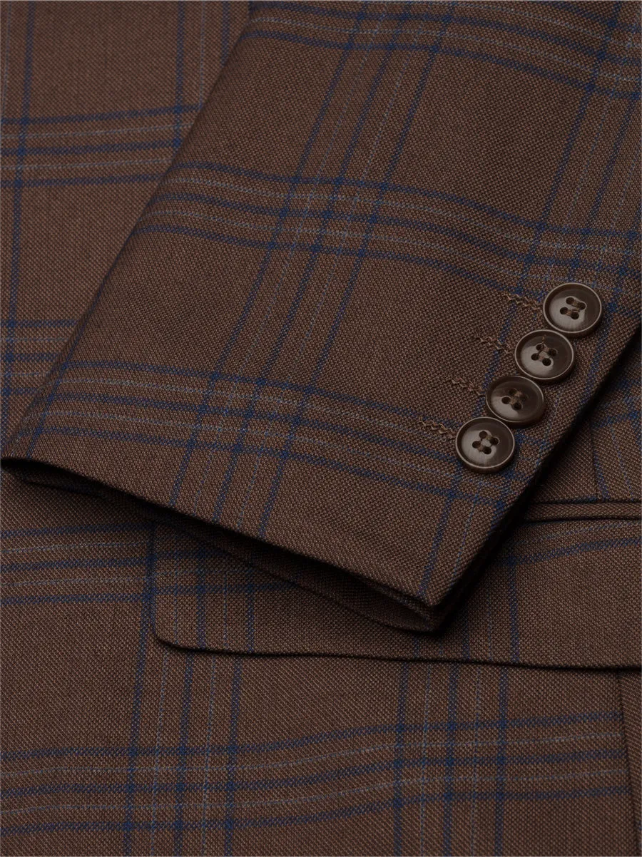 Slate Brown & Blue Plaid Two Button Suit sold by Alain Dupetit product image thumbnail 3