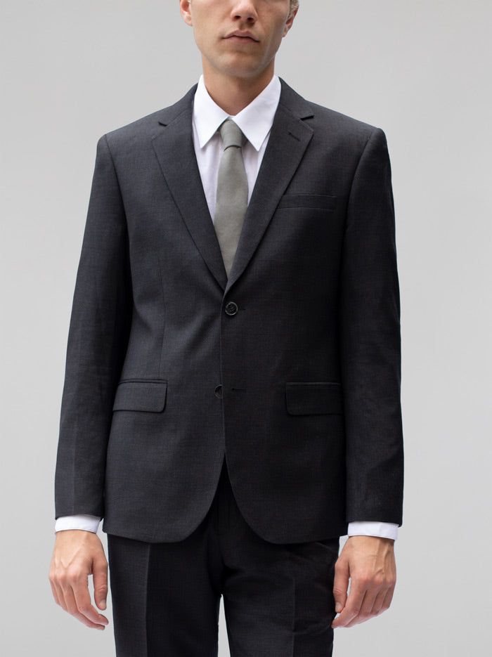 Dark Stone Grey Plaid Two Button Suit sold by Alain Dupetit product image thumbnail 2