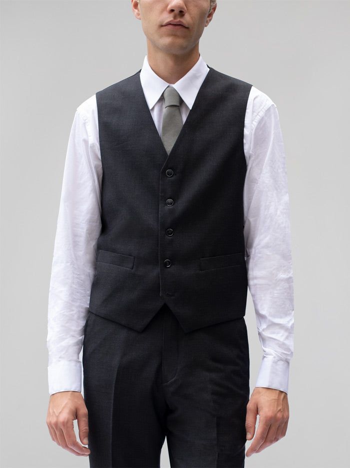 Dark Stone Grey Plaid Two Button Suit sold by Alain Dupetit product image thumbnail 4