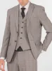 Grey & Black Glen Plaid Three Piece Peak Lapel Suit sold by Alain Dupetit