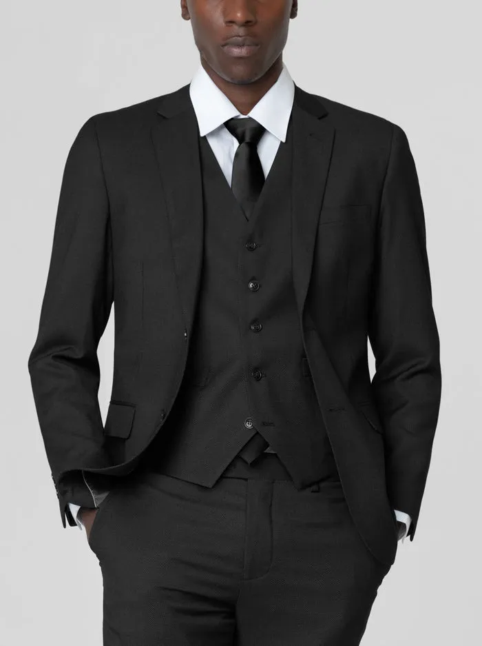 Black Birdseye Three Piece Suit sold by Alain Dupetit product image thumbnail 3