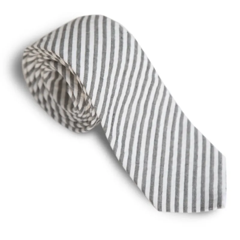 Black & White Seersucker Tie sold by Alain Dupetit