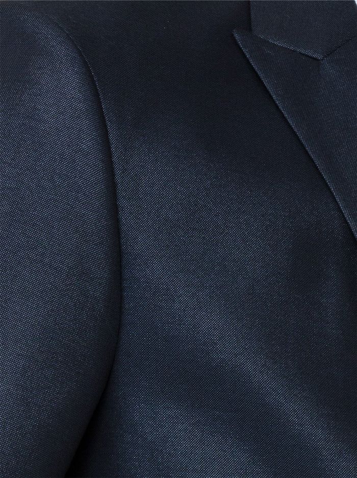 Shimmer Navy Blue Three Piece Peak Lapel Ticket Pocket Suit sold by Alain Dupetit product image thumbnail 7