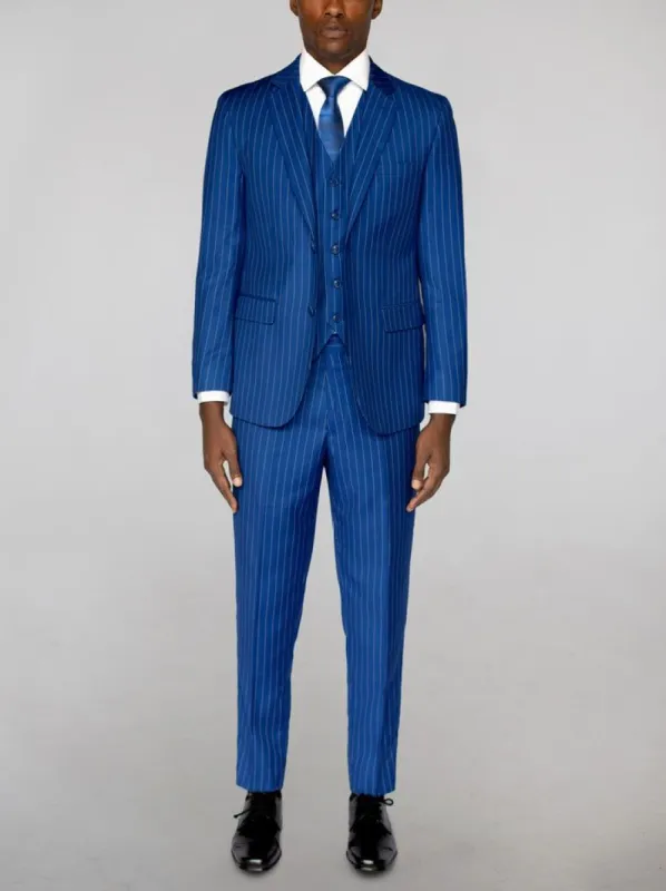 Medium Blue Pinstripe Three Piece Suit sold by Alain Dupetit