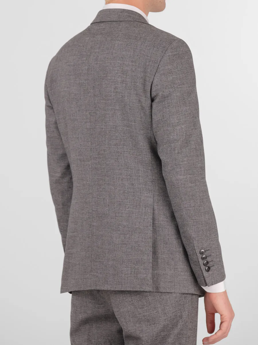 Grey Sharkskin Two Button Peak Lapel Suit sold by Alain Dupetit product image thumbnail 3