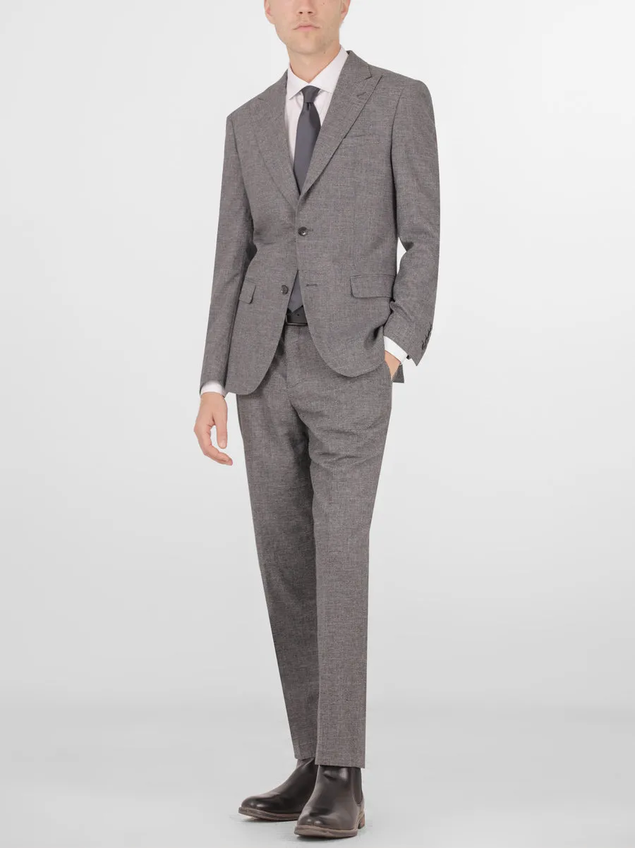 Grey Sharkskin Two Button Peak Lapel Suit sold by Alain Dupetit