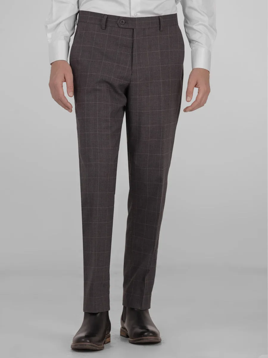 Slate Grey Windowpane Two Button Peak Lapel Suit sold by Alain Dupetit product image thumbnail 4