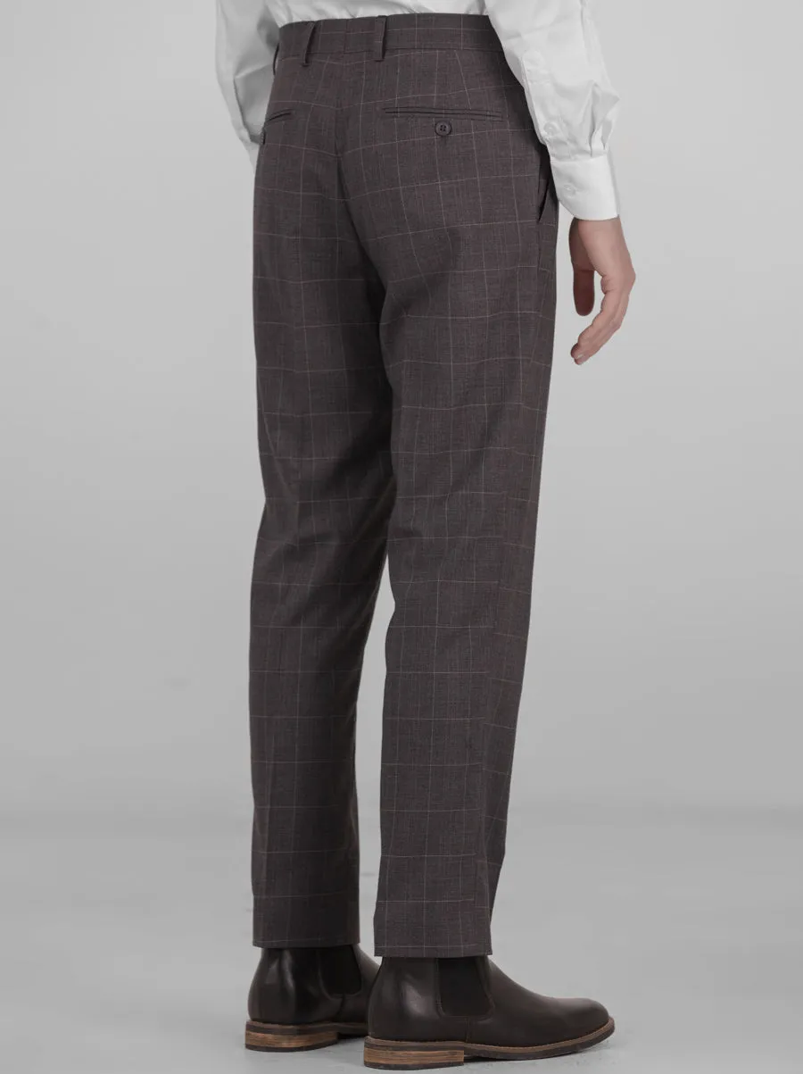 Slate Grey Windowpane Two Button Peak Lapel Suit sold by Alain Dupetit product image thumbnail 5