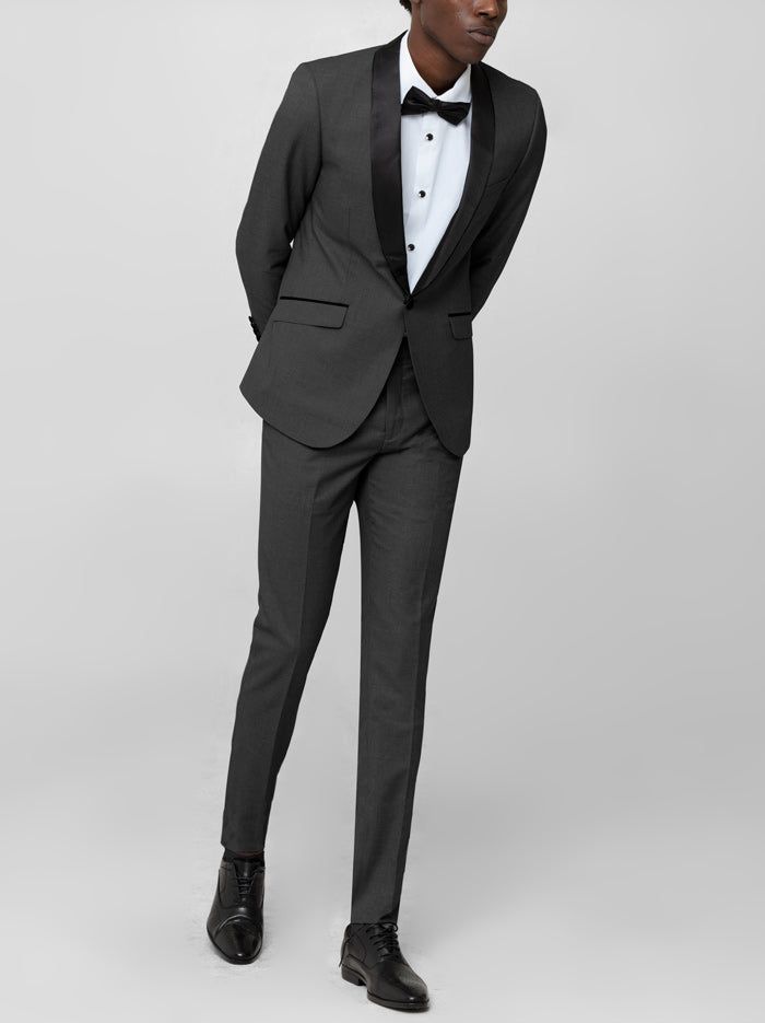 Dark Grey Tuxedo with Shawl Lapel (Clearance) sold by Alain Dupetit