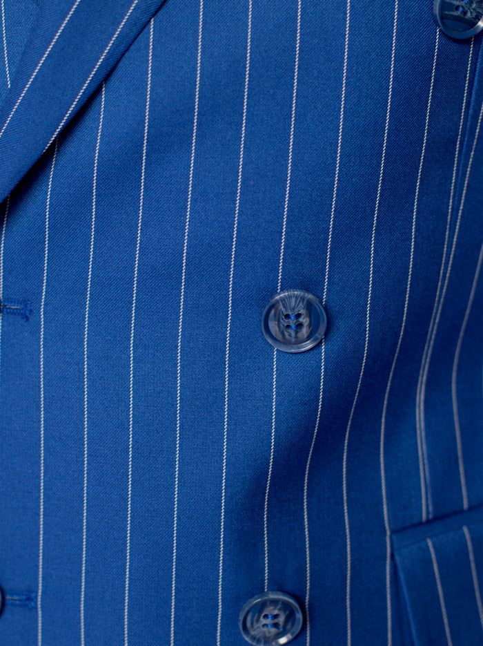 Medium Blue Pinstripe Double Breasted Suit (Clearance) sold by Alain Dupetit product image thumbnail 3