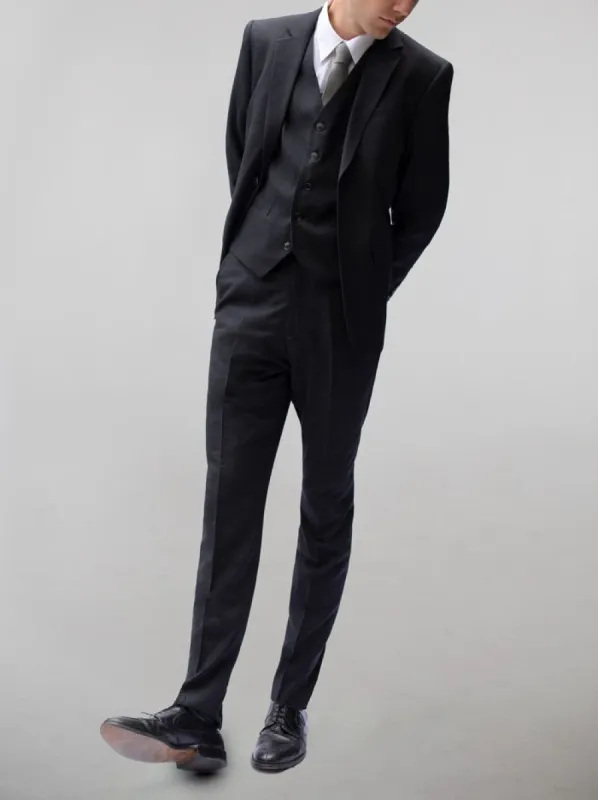 Dark Stone Grey Plaid Three Piece Suit sold by Alain Dupetit