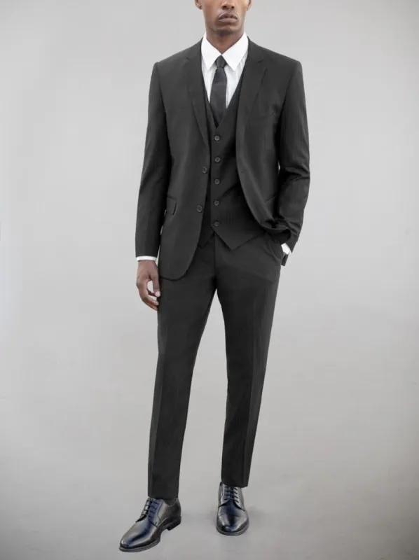 Black Tone-On-Tone Three Piece Suit (Clearance) sold by Alain Dupetit