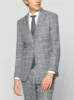 Grey Windowpane Two Button Peak Lapel Ticket Pocket Suit sold by Alain Dupetit