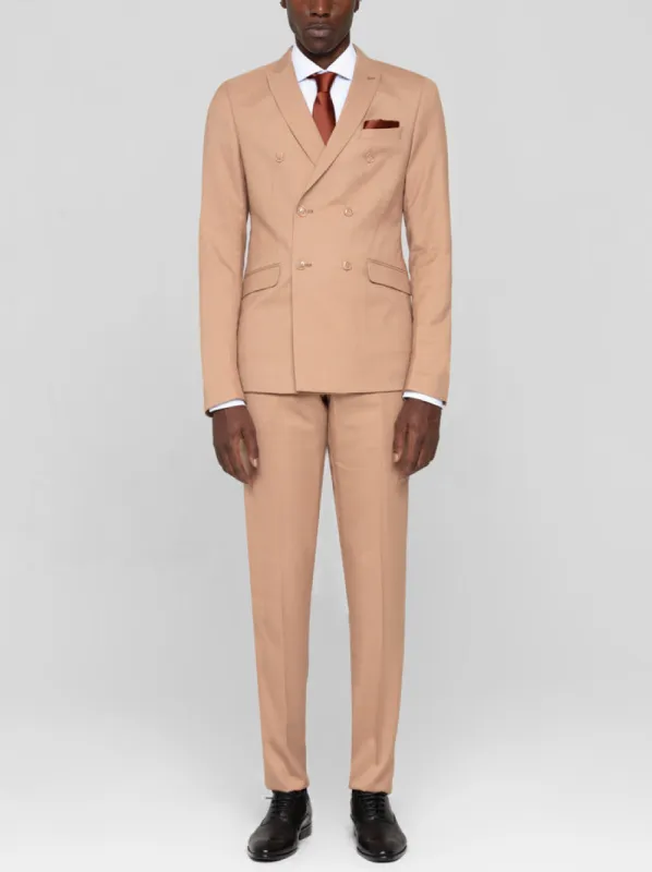 Camel Double Breasted Suit sold by Alain Dupetit