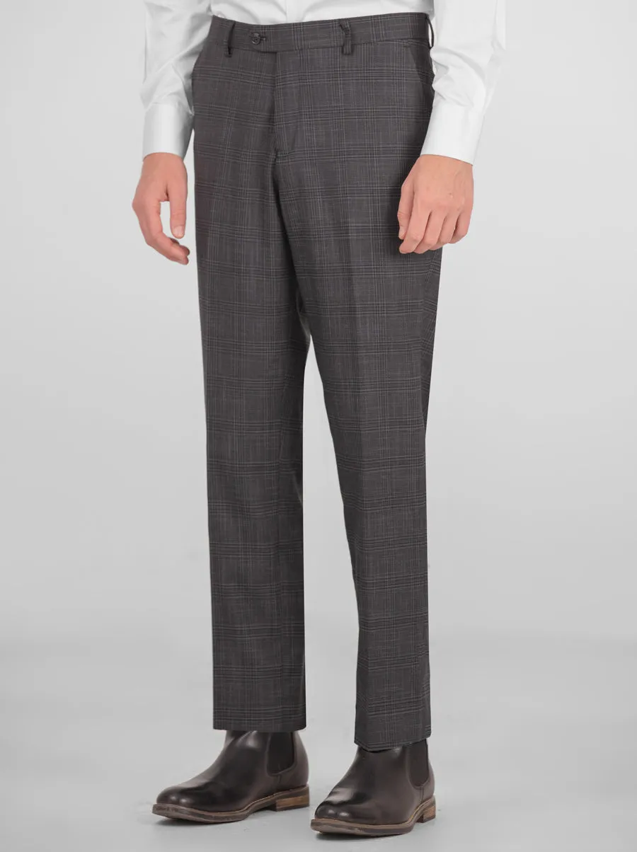 Charcoal Plaid Two Button Peak Lapel Suit sold by Alain Dupetit product image thumbnail 4