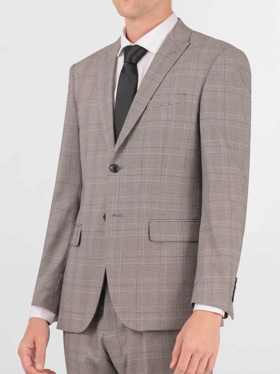Grey & Black Glen Plaid Two Button Peak Lapel Suit sold by Alain Dupetit product image thumbnail 2