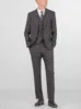 Charcoal Plaid Three Piece Peak Lapel Suit sold by Alain Dupetit