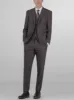 Slate Grey Windowpane Three Piece Peak Lapel Suit sold by Alain Dupetit