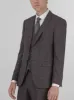 Slate Grey Windowpane Three Piece Peak Lapel Suit sold by Alain Dupetit