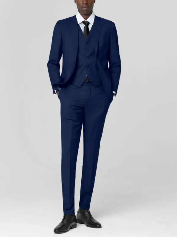 Royal Blue Birdseye Three Piece Suit sold by Alain Dupetit