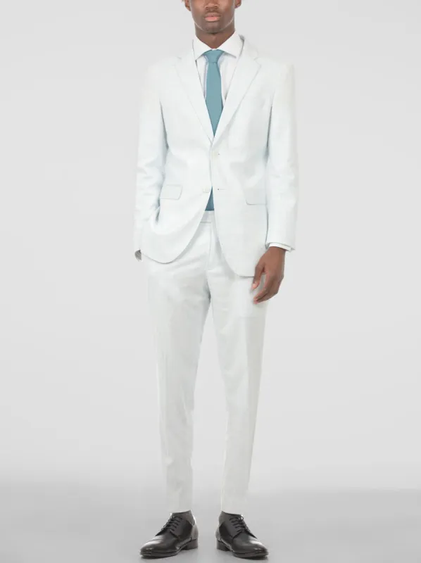 Light Grey & Skylark Blue Two Button Suit sold by Alain Dupetit