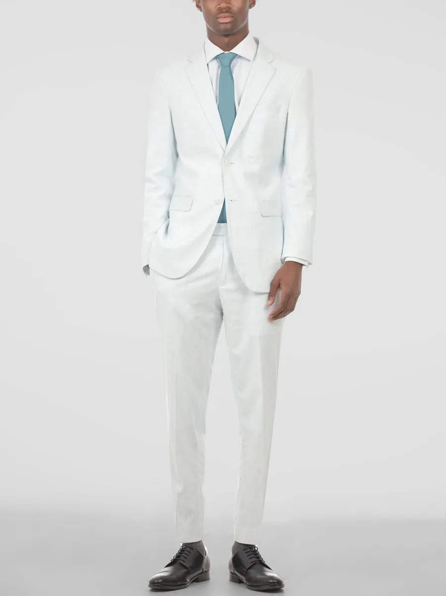 Light Grey & Skylark Blue Two Button Suit sold by Alain Dupetit