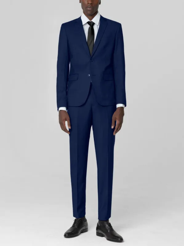 Royal Blue Birdseye Two Button Suit sold by Alain Dupetit