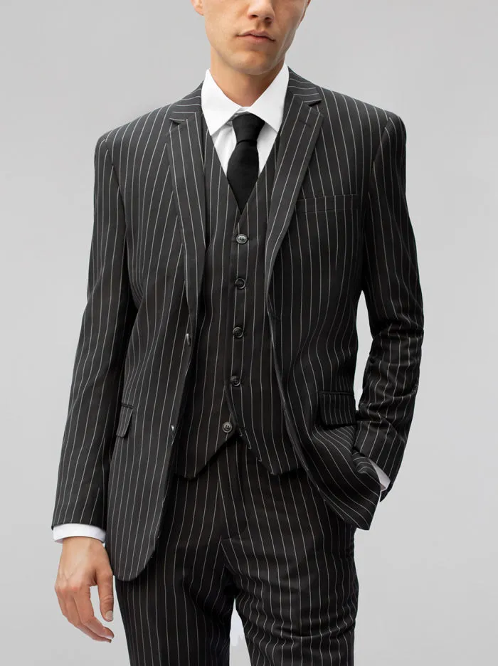 Black Pinstripe Three Piece Suit (Open Box) sold by Alain Dupetit product image thumbnail 2