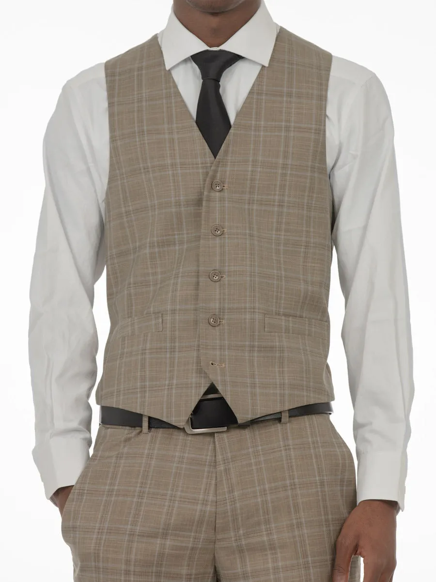 Dusty Brown Plaid Three Piece Suit (Open Box) sold by Alain Dupetit product image thumbnail 3