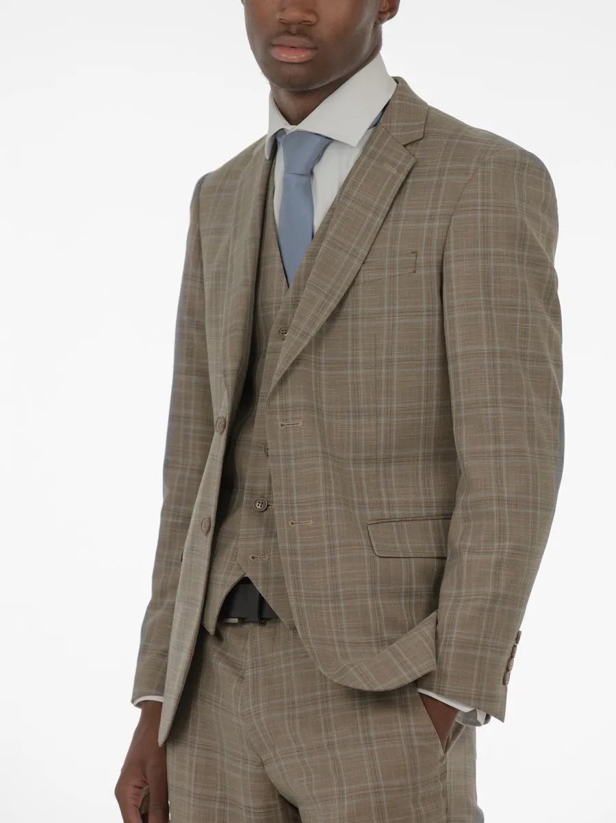 Dusty Brown Plaid Three Piece Suit (Open Box) sold by Alain Dupetit product image thumbnail 2
