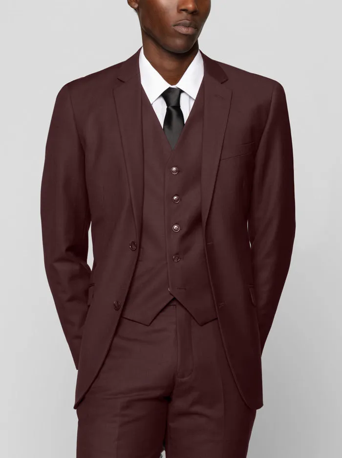 Burgundy Three Piece Suit (Open Box) sold by Alain Dupetit product image thumbnail 3