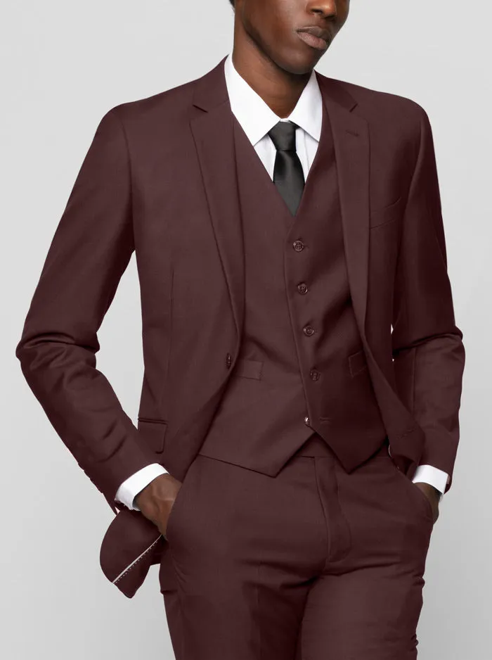 Burgundy Three Piece Suit (Open Box) sold by Alain Dupetit product image thumbnail 2