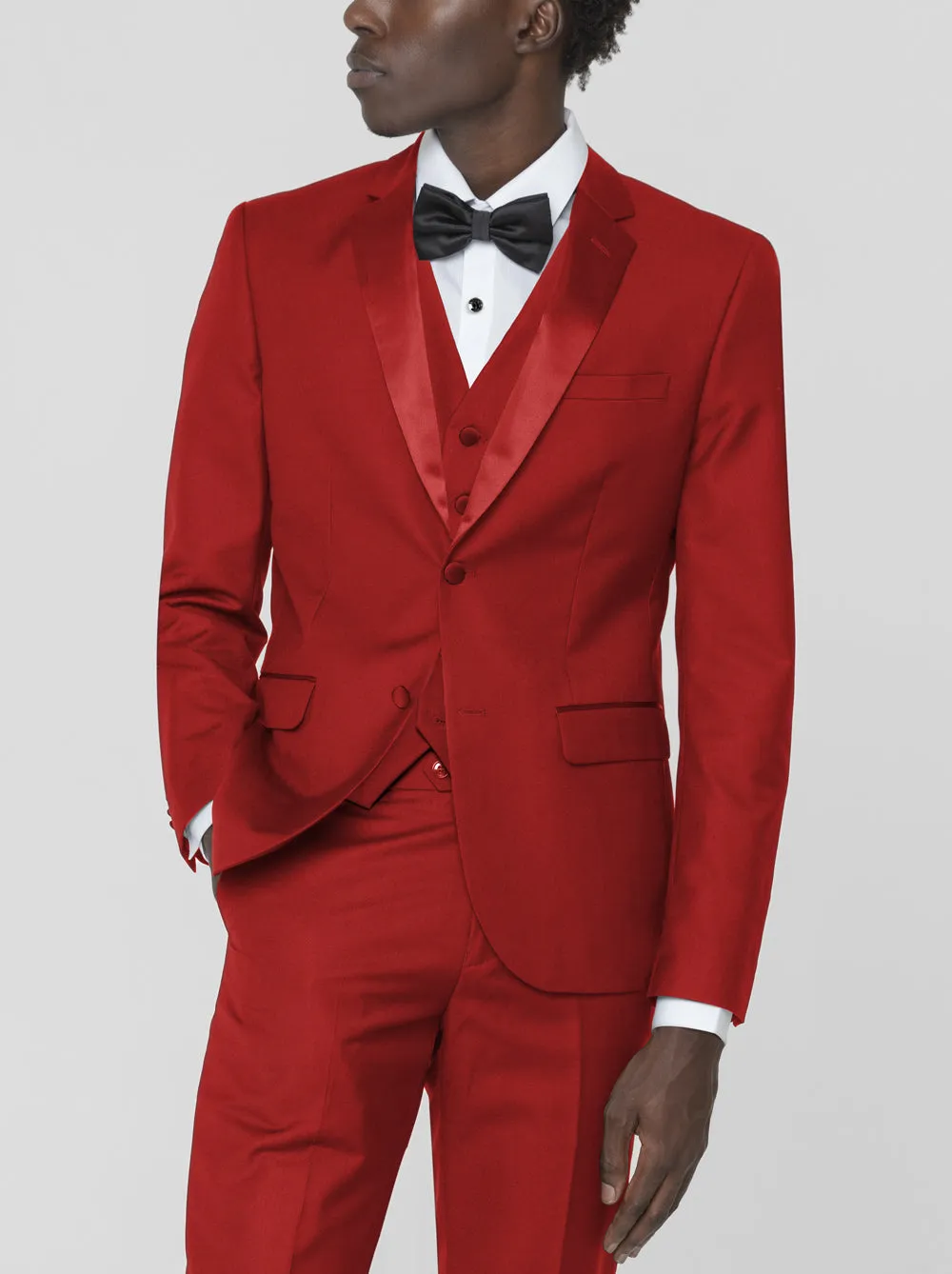 Red Three Piece Tuxedo with Notch Lapel (Clearance) sold by Alain Dupetit product image thumbnail 2