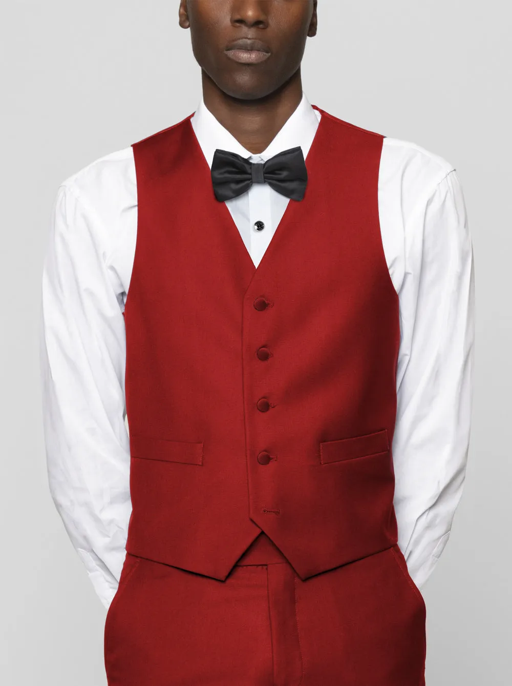 Red Three Piece Tuxedo with Notch Lapel (Clearance) sold by Alain Dupetit product image thumbnail 3