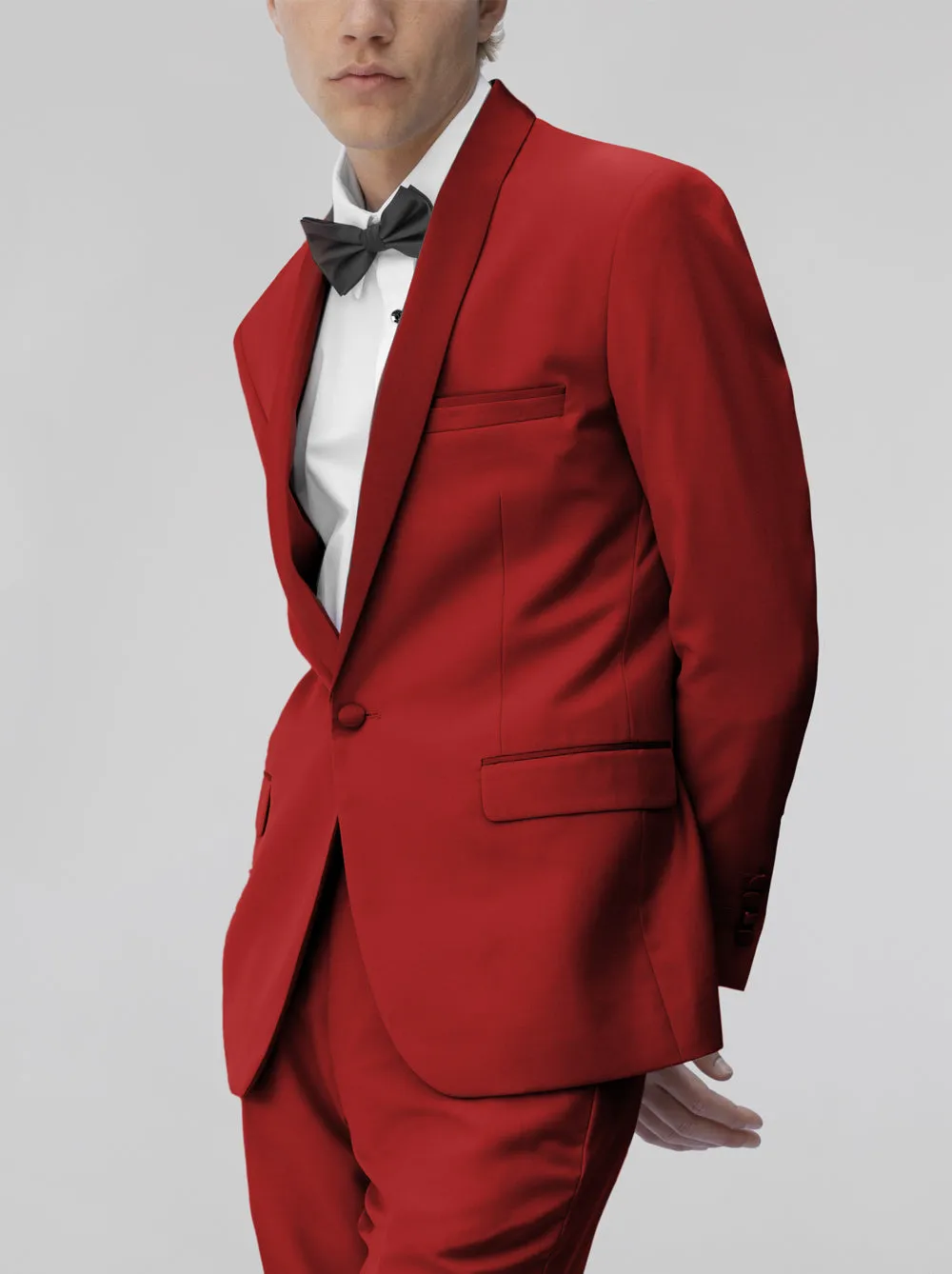 Red Tuxedo with Shawl Lapel (Clearance) sold by Alain Dupetit product image thumbnail 3