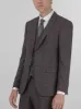 Slate Grey Windowpane Three Piece Peak Lapel Suit (Open Box) sold by Alain Dupetit