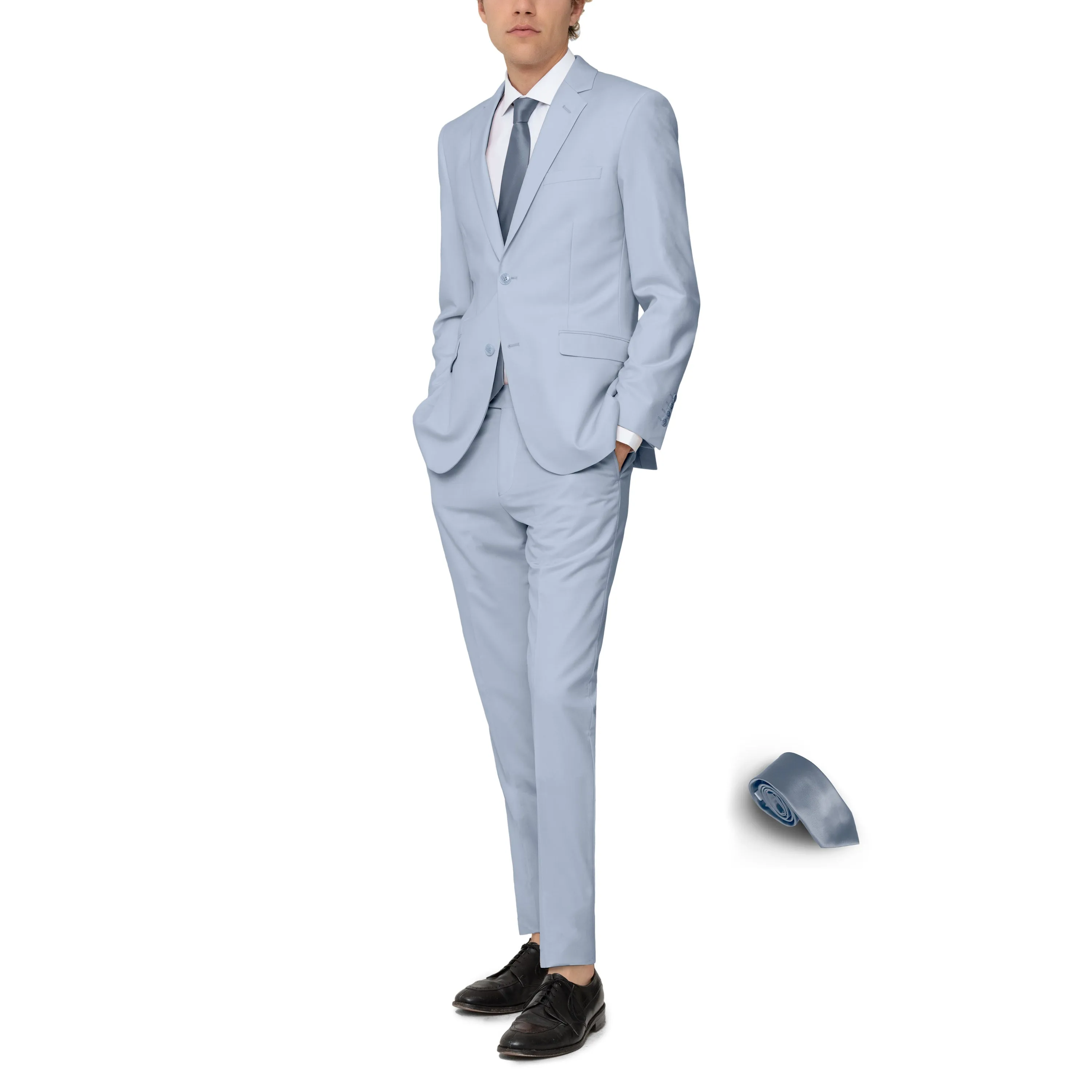Light Blue Two Button Suit by Future Spoke (Clearance) sold by Alain Dupetit