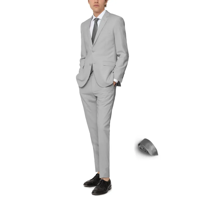 Glacier Grey Two Button Suit with Tie by Future Spoke (Clearance) sold by Alain Dupetit