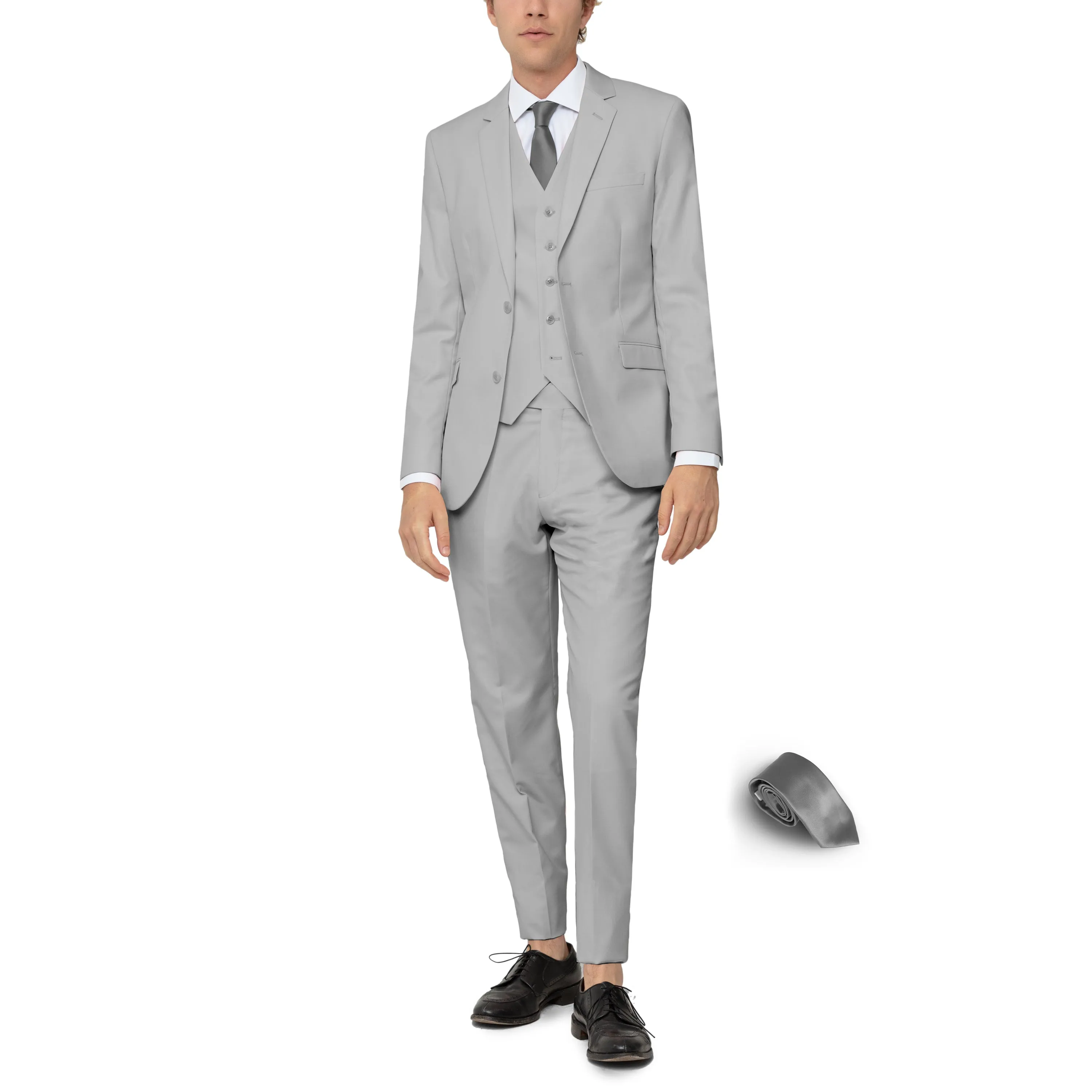 Glacier Grey Three Piece Suit with Tie by Future Spoke (Clearance) sold by Alain Dupetit