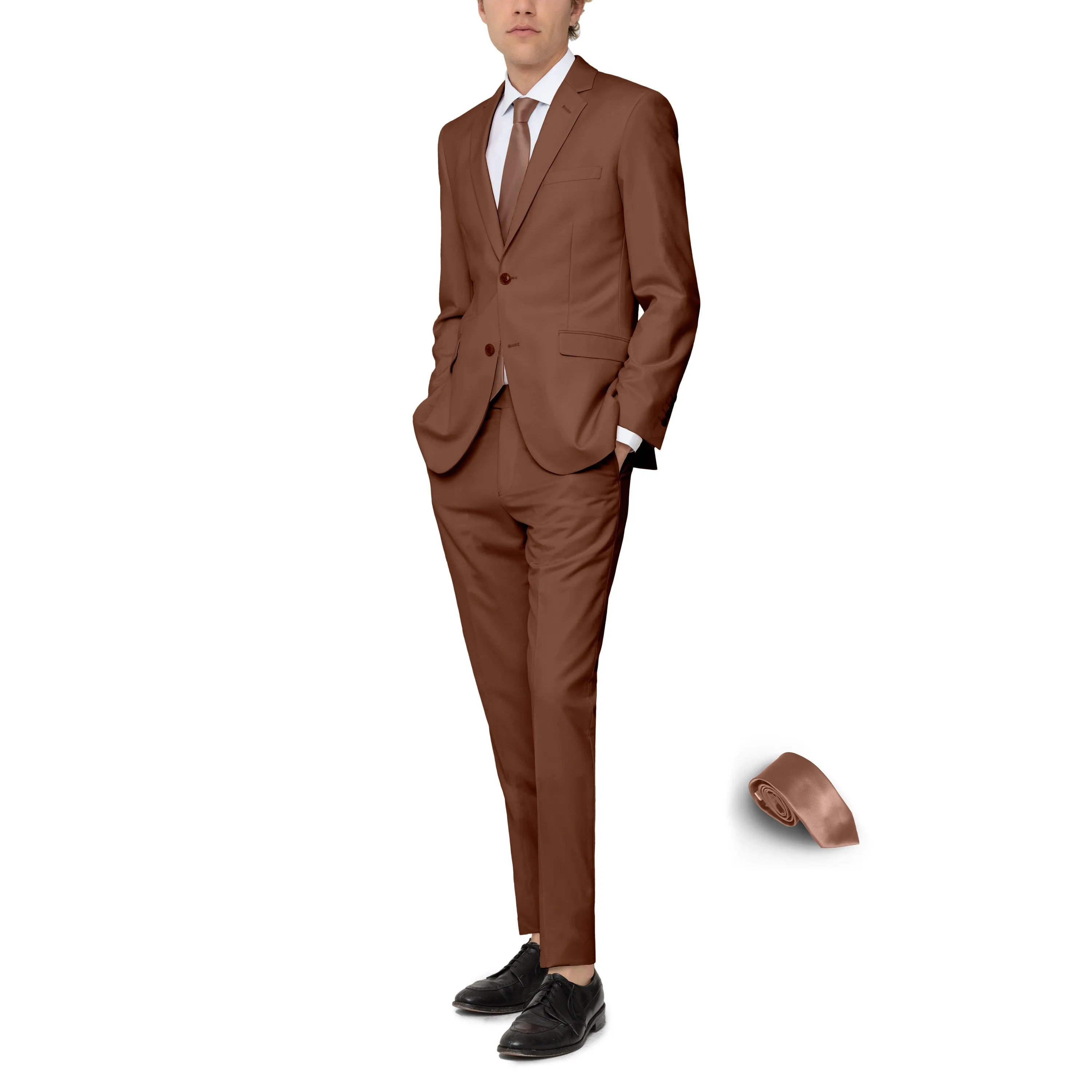 Rust Two Button Suit with Tie by Future Spoke (Clearance) sold by Alain Dupetit