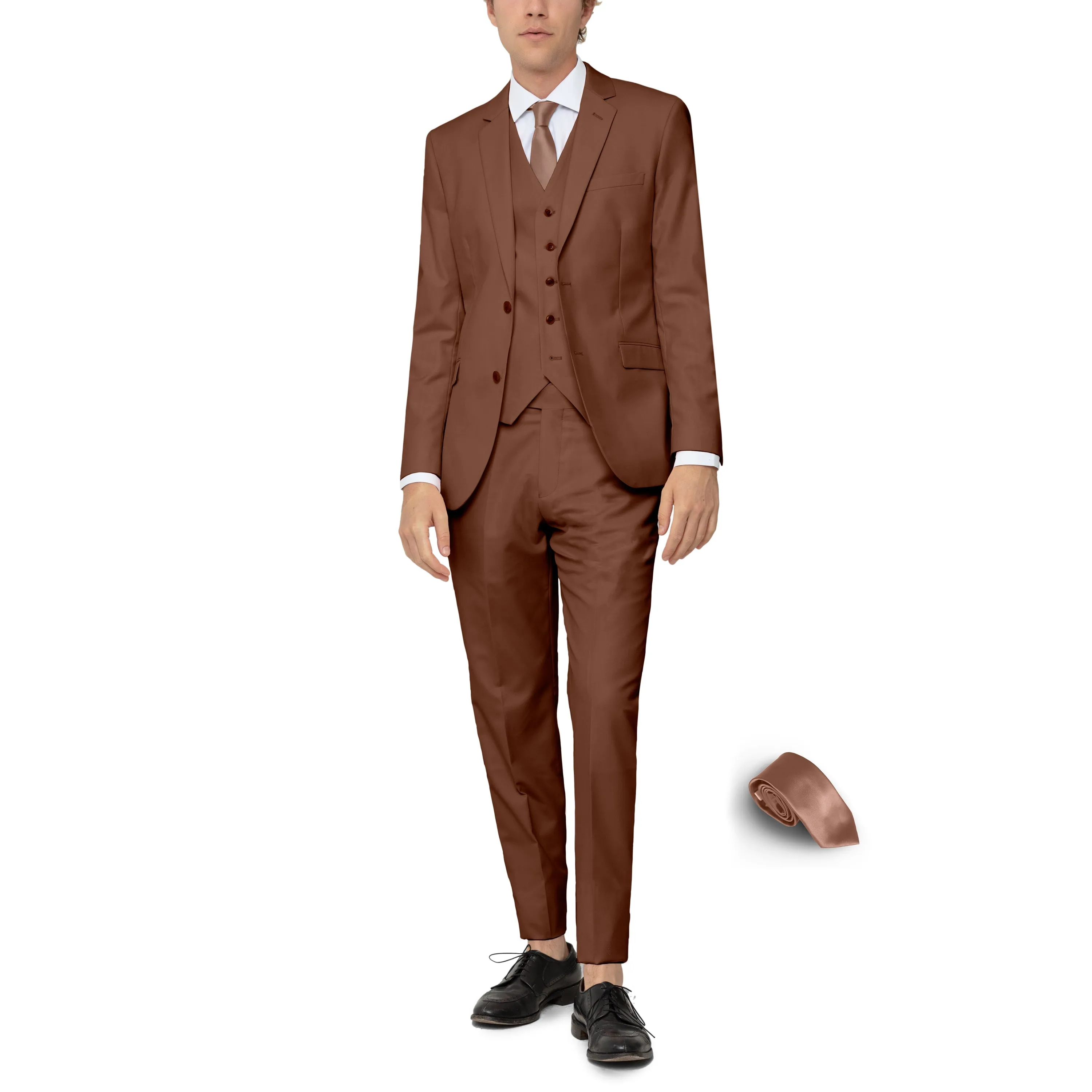 Rust Three Piece Suit with Tie by Future Spoke (Clearance) sold by Alain Dupetit