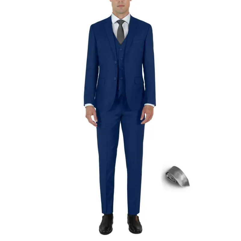 Royal Blue Three Piece Suit with Tie by Future Spoke (Clearance) sold by Alain Dupetit