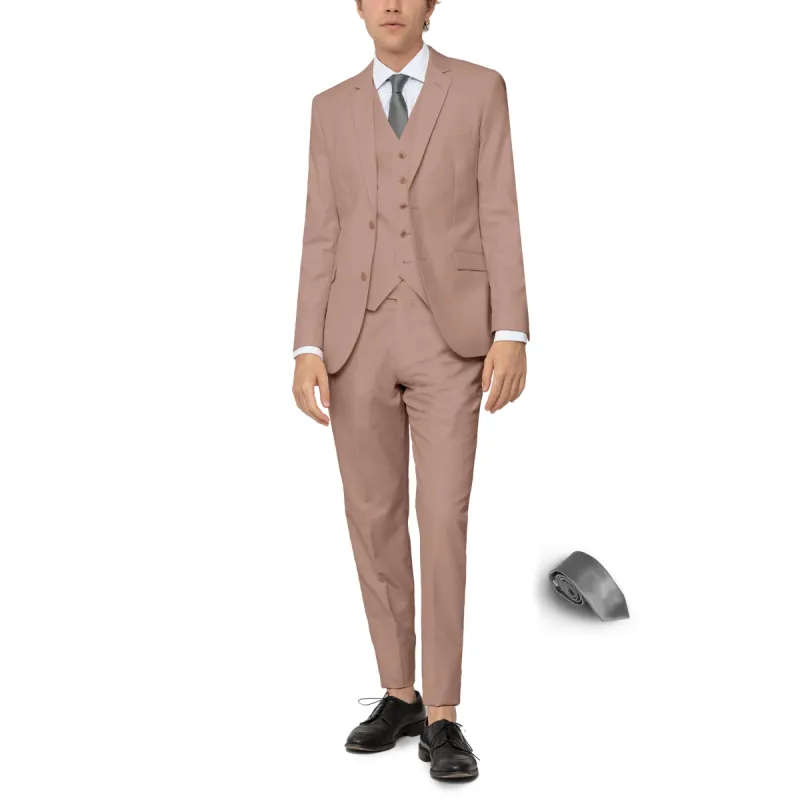 Mauve Three Piece Suit with Tie by Future Spoke (Clearance) sold by Alain Dupetit