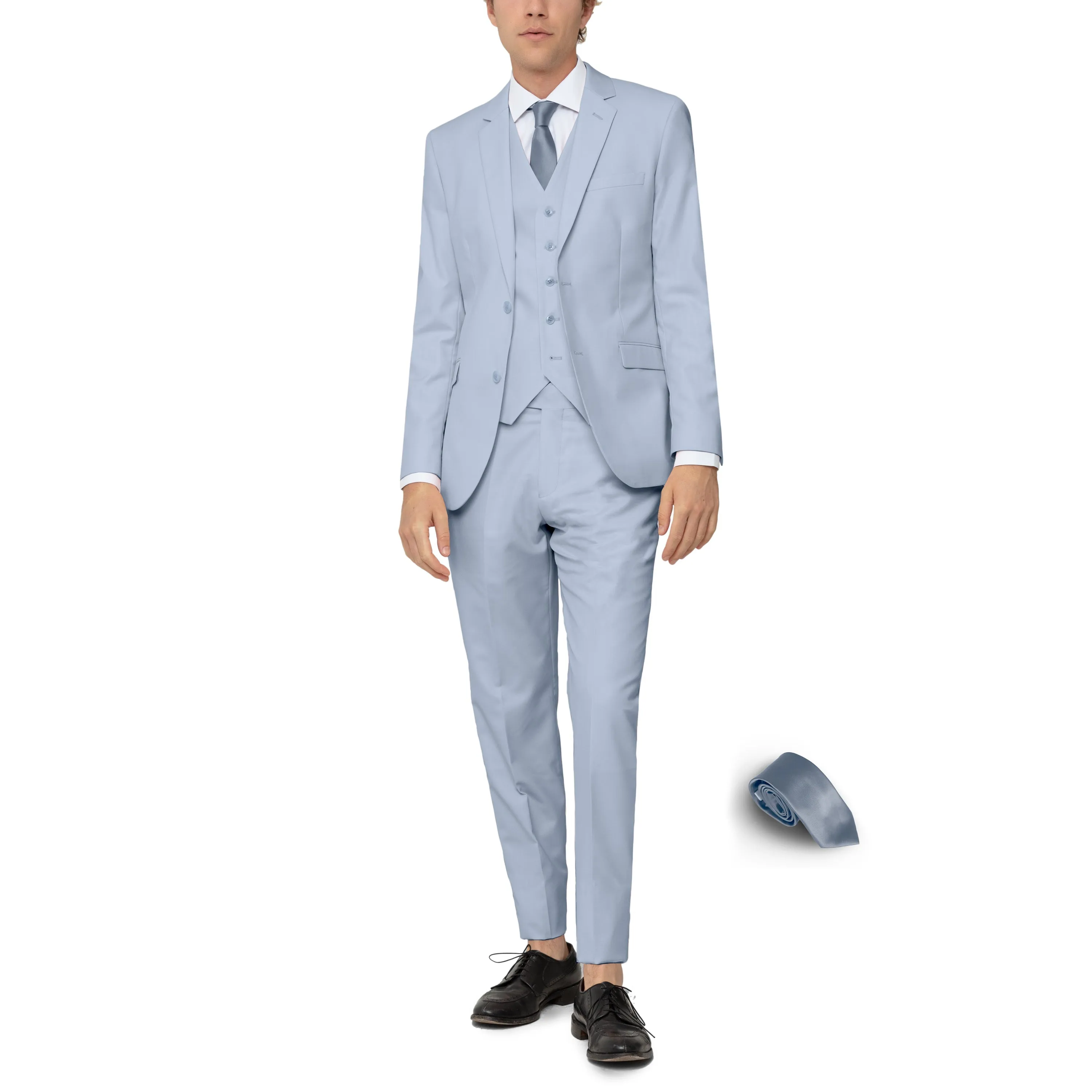 Light Blue Three Piece Suit with Tie by Future Spoke (Clearance) sold by Alain Dupetit