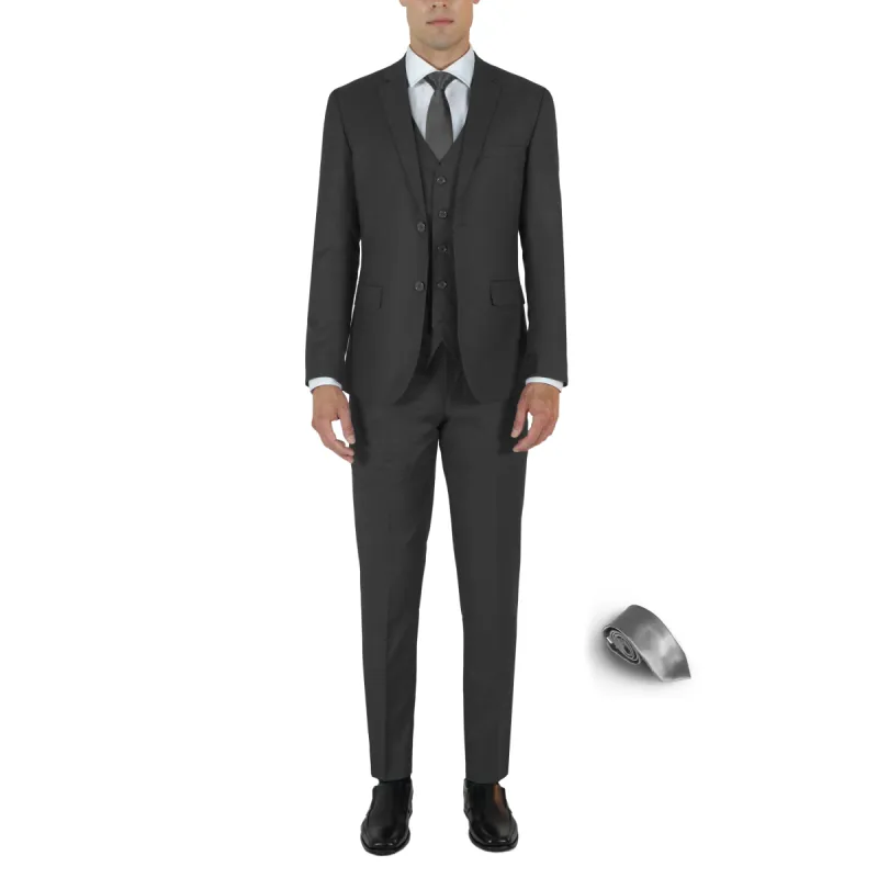 Dark Grey Three Piece Suit with Tie by Future Spoke (Clearance) sold by Alain Dupetit