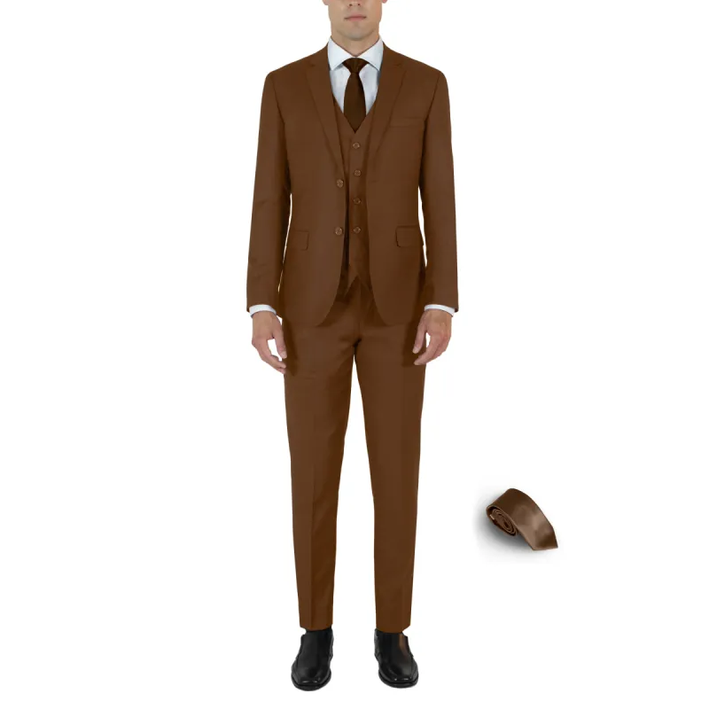 Cocoa Three Piece Suit with Tie by Future Spoke  (Clearance) sold by Alain Dupetit