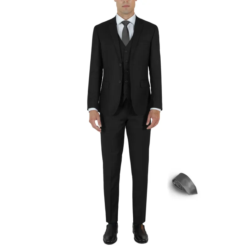 Black Three Piece Suit with Tie by Future Spoke  (Clearance) sold by Alain Dupetit