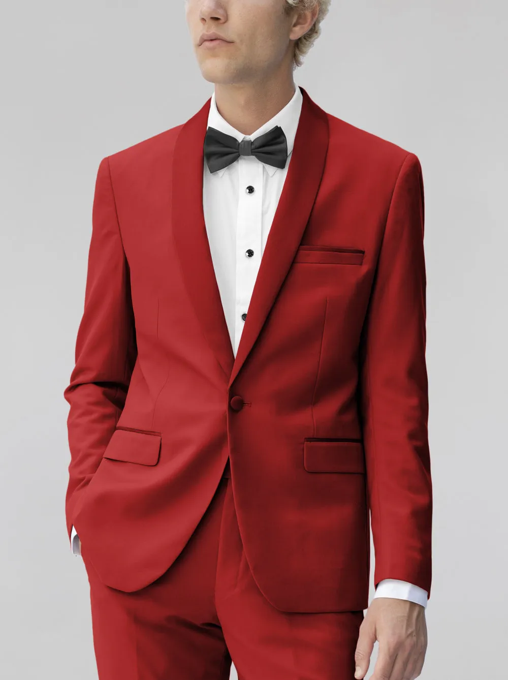 Red Tuxedo with Shawl Lapel for Prom sold by Alain Dupetit product image thumbnail 2